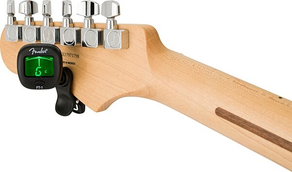 open zoom image for Fender FT1 Pro Clip-On Digital Chromatic Tuner, Black, Action Position Back