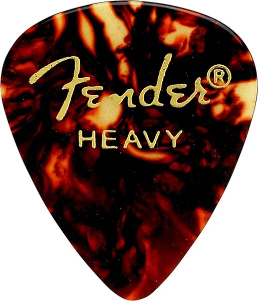 open zoom image for Fender 351 Premium Celluloid Pick (Medium, 12 Pack), Tortoise Shell, Heavy, Action Position Front