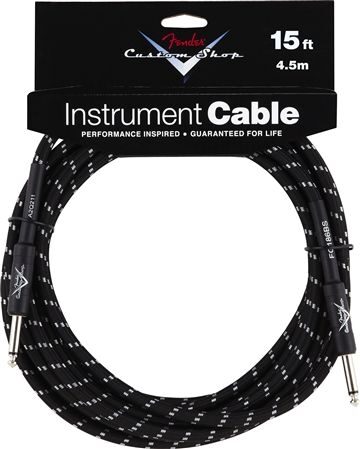 open zoom image for Fender Custom Shop Guitar Instrument Cable, Black Tweed 15 Feet