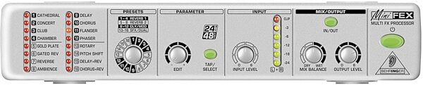 open zoom image for Behringer FEX800 MINIFEX Ultra Compact 24-Bit Stereo Multi-Effects Processor, Front