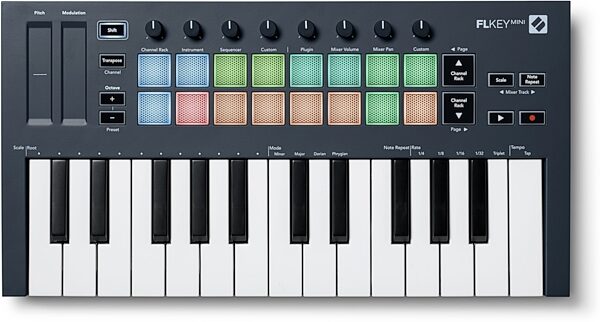 open zoom image for Novation FLkey Mini USB MIDI Keyboard Controller for FL Studio, 25-Key, New, Action Position Control Panel