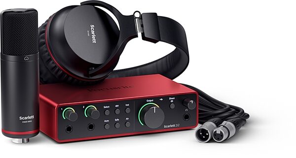 open zoom image for Focusrite Scarlett 2i2 Studio Gen 4 Audio Interface Recording Package, New, Action Position Back