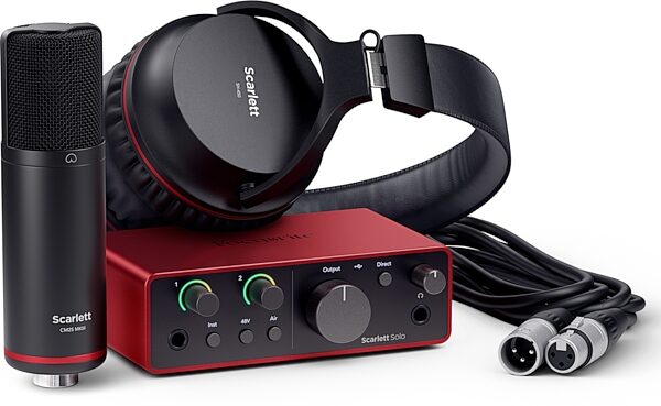 open zoom image for Focusrite Scarlett Solo Studio Gen 4 Audio Interface Recording Package, New, Action Position Back