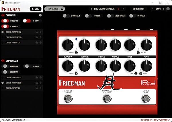 open zoom image for Friedman IR-J Jake E Lee Dual Tube Preamp, New, Action Position Back
