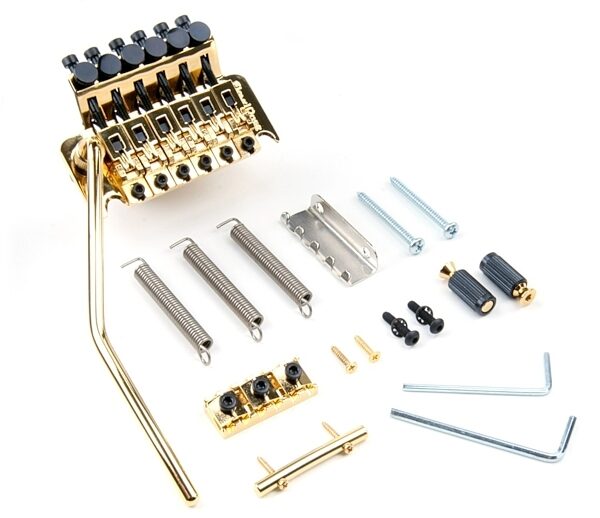 open zoom image for Floyd Rose Original Tremolo Bridge with R2 Nut, Gold