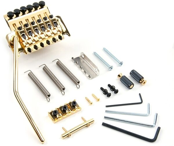 open zoom image for Floyd Rose Pro Tremolo Bridge with R3 Nut, Gold