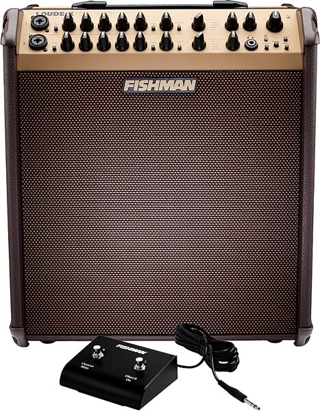 open zoom image for Fishman Loudbox Performer Bluetooth Acoustic Guitar Amplifier (180 Watts, 1x8"), Brown, with Free Footswitch, pack