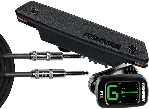 open zoom image for Fishman Rare Earth Acoustic Guitar Pickup, Black, with Fishman FT2 Tuner and GA110 Cable (10'), pack