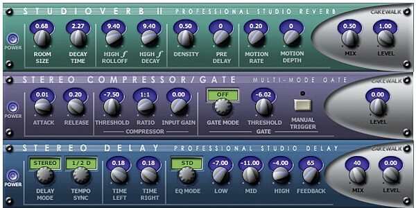 open zoom image for Cakewalk Software Guitar Tracks Pro (Windows), Screenshot - FX Screen