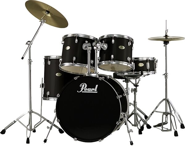 open zoom image for Pearl Forum FX725C 5-Piece Drum Kit with Hardware and Cymbals, Jet Black