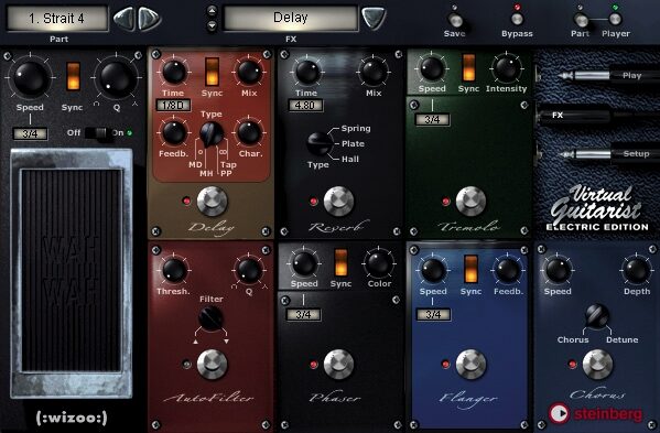 open zoom image for Steinberg Virtual Guitarist Electric Edition (Macintosh and Windows), FX Screen