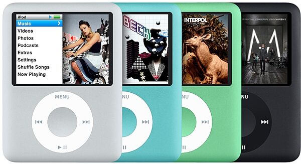 open zoom image for Apple iPod Nano Portable Media Player, Group Shot