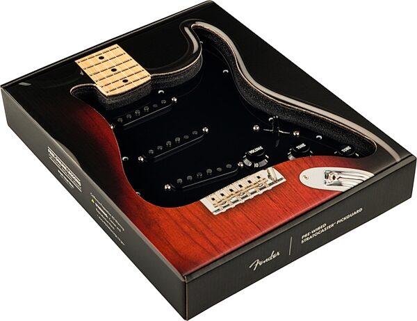 open zoom image for Fender Pre-Wired '59 Strat Pickguard, Black, 11 Hole, Action Position Back