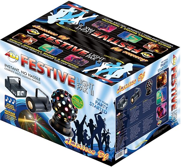 open zoom image for American DJ Festive Light Pak II Lighting Package, Box