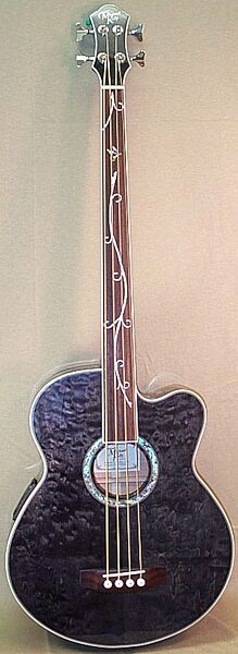 open zoom image for Michael Kelly Firefly 4 Fretless Acoustic-Electric Bass, Transparent Black