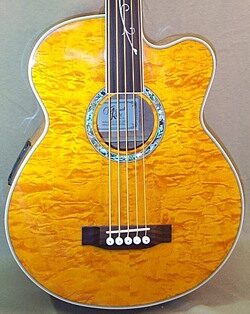 open zoom image for Michael Kelly Firefly 5 5-String Fretless Acoustic-Electric Bass, Amber Body