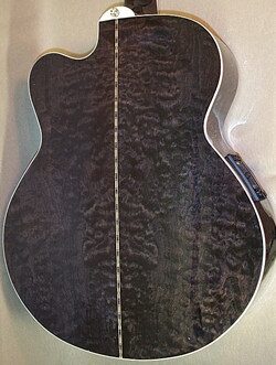 open zoom image for Michael Kelly Firefly 5 5-String Fretless Acoustic-Electric Bass, Transparent Black Rear Body