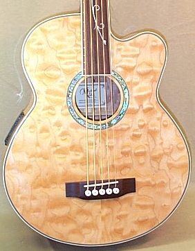 open zoom image for Michael Kelly Firefly 5 5-String Fretless Acoustic-Electric Bass, Natural Body