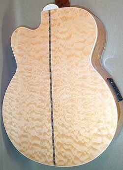 open zoom image for Michael Kelly Firefly 5 5-String Fretless Acoustic-Electric Bass, Natural Body Rear