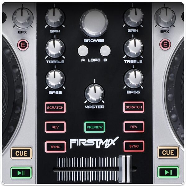 open zoom image for Gemini FirstMix USB DJ Controller, Closeup