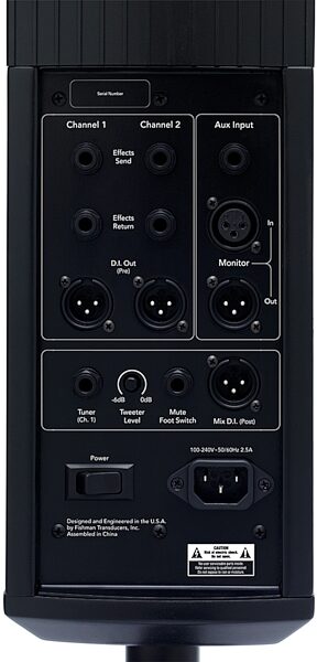 open zoom image for Fishman SoloAmp SA220 Performance Amplifier System, Rear Panel