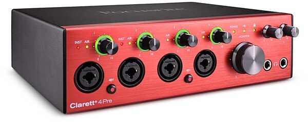 open zoom image for Focusrite Clarett Plus 4Pre USB Audio Interface, New, Angle
