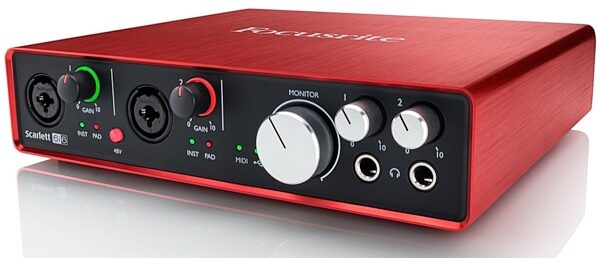 open zoom image for Focusrite Scarlett 6i6 2nd Gen USB Audio Interface, Angle Left