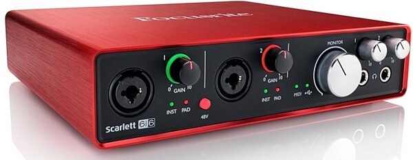 open zoom image for Focusrite Scarlett 6i6 2nd Gen USB Audio Interface, Angle Right