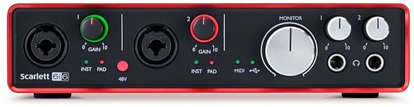 open zoom image for Focusrite Scarlett 6i6 2nd Gen USB Audio Interface, Front