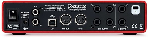 open zoom image for Focusrite Scarlett 6i6 2nd Gen USB Audio Interface, Rear