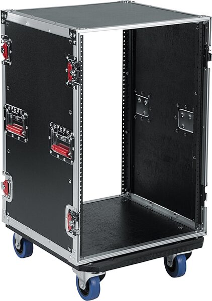 open zoom image for Gator G-TOUR Rack Case with Casters, 16 Space, G-TOUR 16U CAST, Open Angle