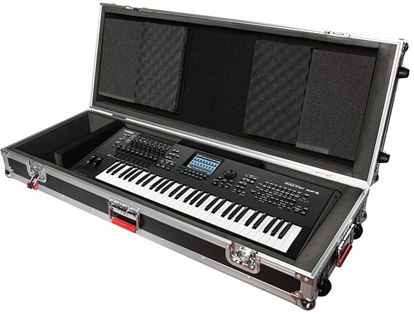 open zoom image for Gator G-TOUR V2 ATA Wood Keyboard Flight Cases with Wheels, For 72-Key, GTOUR76V2, GTOUR61V2 - Angle