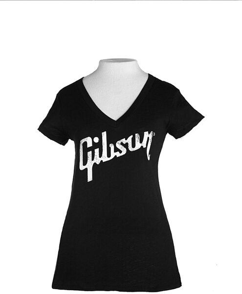 open zoom image for Gibson Logo Women's V-Neck T-Shirt, Main