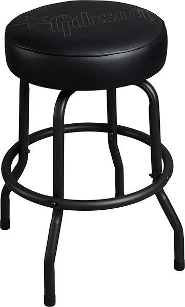 open zoom image for Gibson Premium Star Logo Playing Stool, Black, Short, Main