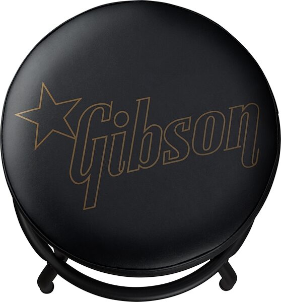 open zoom image for Gibson Premium Star Logo Playing Stool, Black, Short, Action Position Back