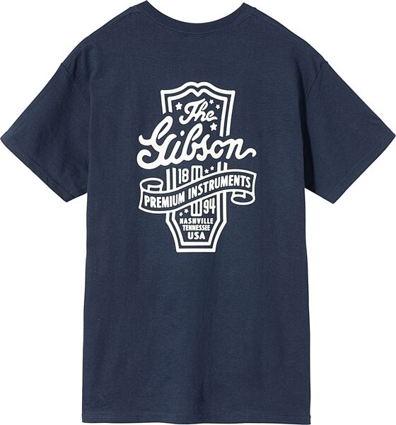 open zoom image for Gibson Premium Instruments T-Shirt, Navy, Large, Action Position Back