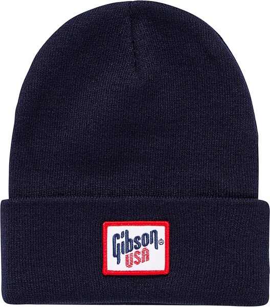 open zoom image for Gibson USA Cuffed Beanie, Navy, Action Position Front