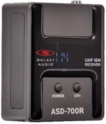 open zoom image for Galaxy Audio ASD-700R UHF Digital In-Ear Monitor Receiver, Channel B5, Action Position Back