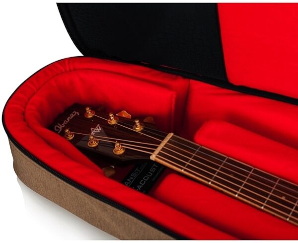 open zoom image for Gator Transit Series Acoustic Guitar Gig Bag, Tan, Alt4