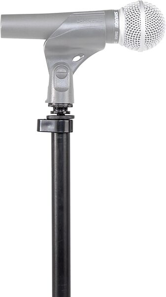 open zoom image for Shure by Gator Round Base Mic Stand, Black, 10 inch base, RBMICSTAND10, Action Position Back