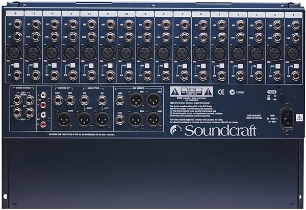 open zoom image for Soundcraft GB2R 16-Channel Rackmount Mixer, Rear 2