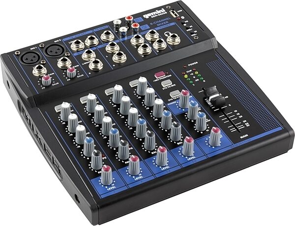 open zoom image for Gemini GEM-08USB Mixer with Bluetooth, GEM08USB, Angled Front