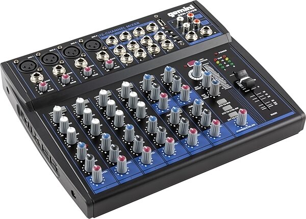 open zoom image for Gemini GEM-12USB Mixer with Bluetooth, New, Angled Front