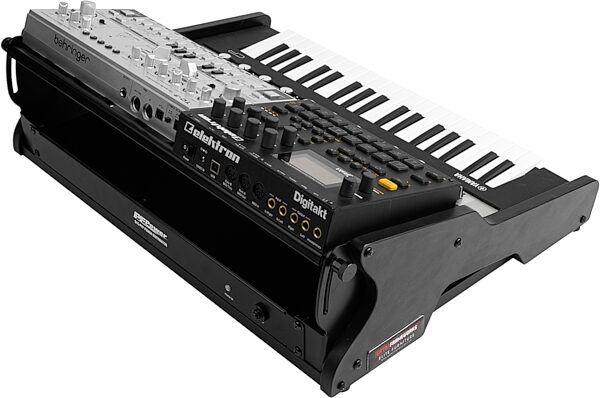 open zoom image for Gator Frameworks Synth Oasis 32 Multi-Tier Keyboard Stand with 1U Rack Space, Black, Action Position Back