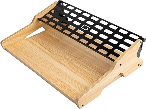 open zoom image for Gator Frameworks Synth Oasis 32 Multi-Tier Keyboard Stand with 1U Rack Space, Maple, Action Position Back