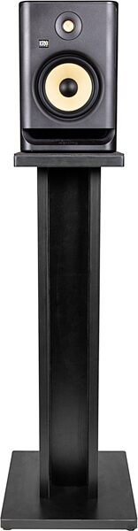 open zoom image for Gator Elite Series Studio Monitor Stand, Single Stand, Black, Front In Use