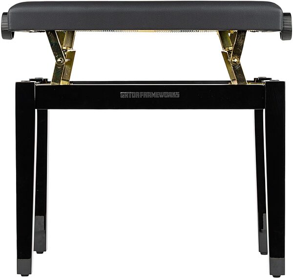 open zoom image for Gator Deluxe Height Adjustable Piano Bench, Black, Action Position Back