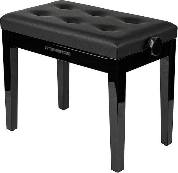 open zoom image for Gator Deluxe Height Adjustable Piano Bench, Black, Action Position Back