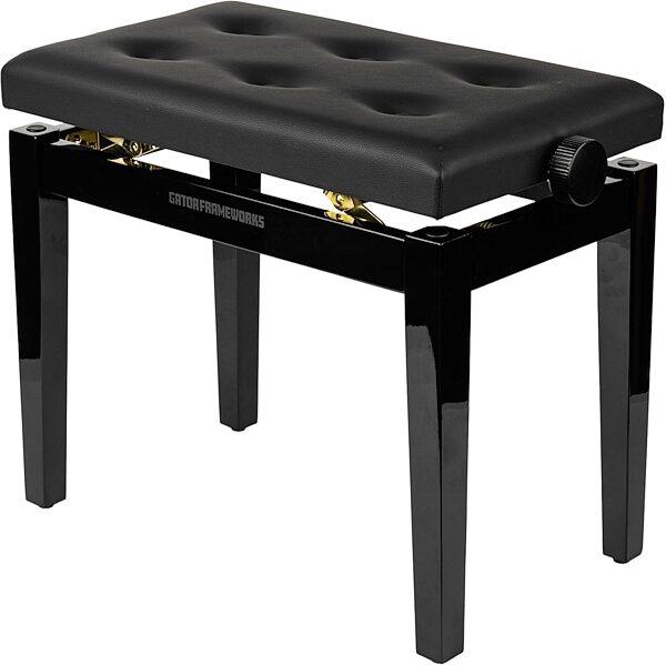 open zoom image for Gator Deluxe Height Adjustable Piano Bench, Black, Action Position Back