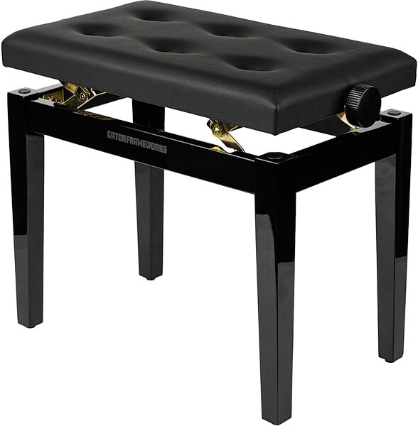 open zoom image for Gator Deluxe Height Adjustable Piano Bench, Black, Action Position Back